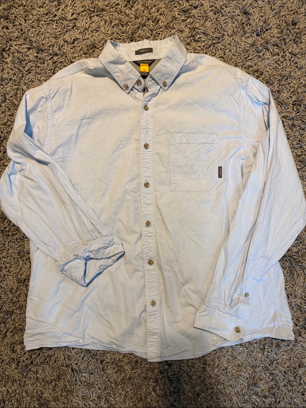 Eddie Bauer Light Blue Men's Button-Down Oxford Shirt